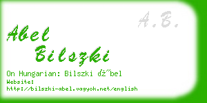 abel bilszki business card